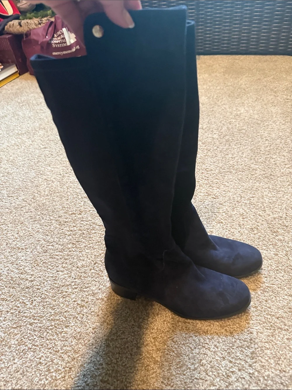 Marc Fisher Classic Women's Tall Black Suede Boots